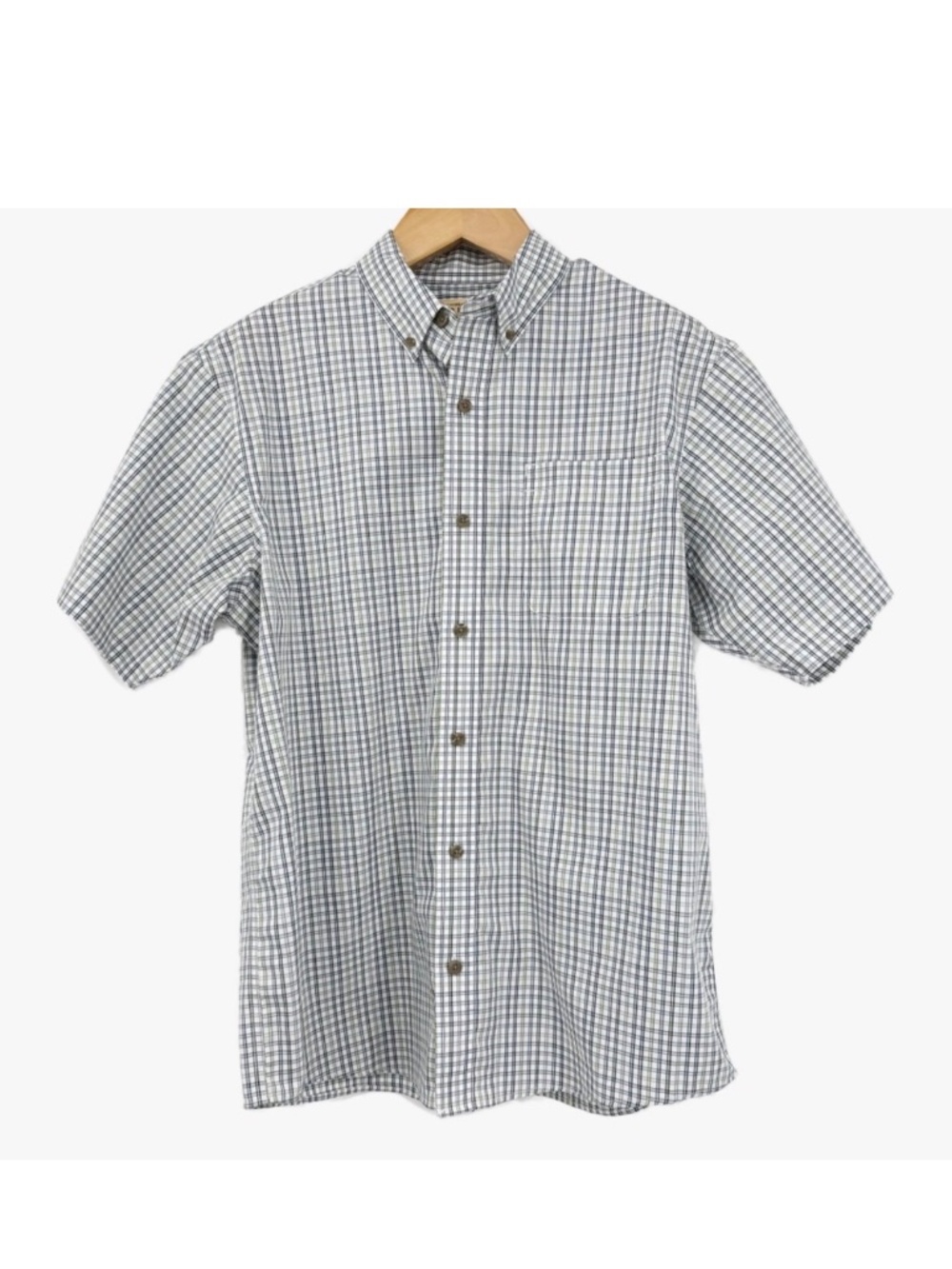 Red Head Plaid Button Down 100% Cotton Short Sleeve Shirt Men's Large